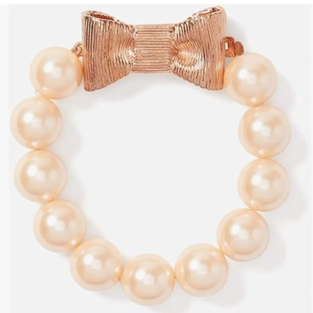Kate Spade ♠️ All Wrapped Up In Pearls Large Bracelet - Picture 2 of 15
